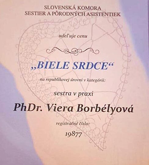 Biele srdce pre našu sestru – ocenenie pre PhDr. Vieru Borbélyovú