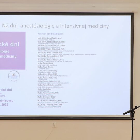 Článok fnspnz - 19. ročník Novozámockých dní anestéziológie a intenzívnej medicíny v Mojmirovciach
