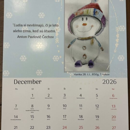 Vyšiel Kalendár malých umelcov 2026_FNsP NZ Vyšiel Kalendár malých umelcov 2026_FNsP NZ